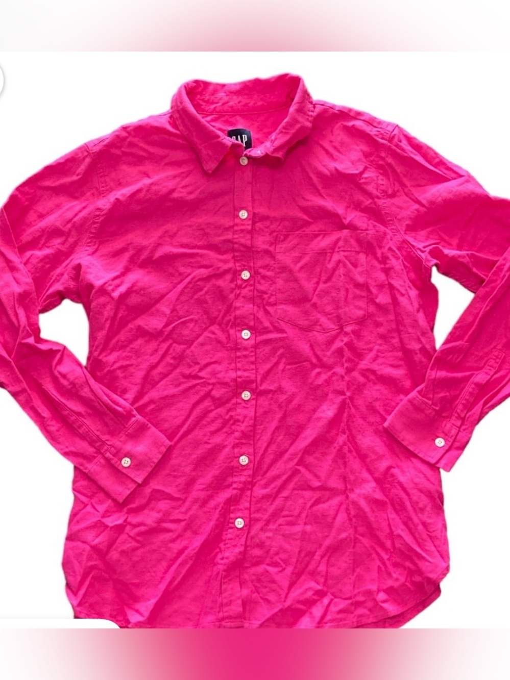 Women’s relaxed fit linen button up shirt. NWT XS